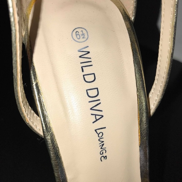 Wild Diva Gold Ankle Strap Heels - Picture 7 of 7